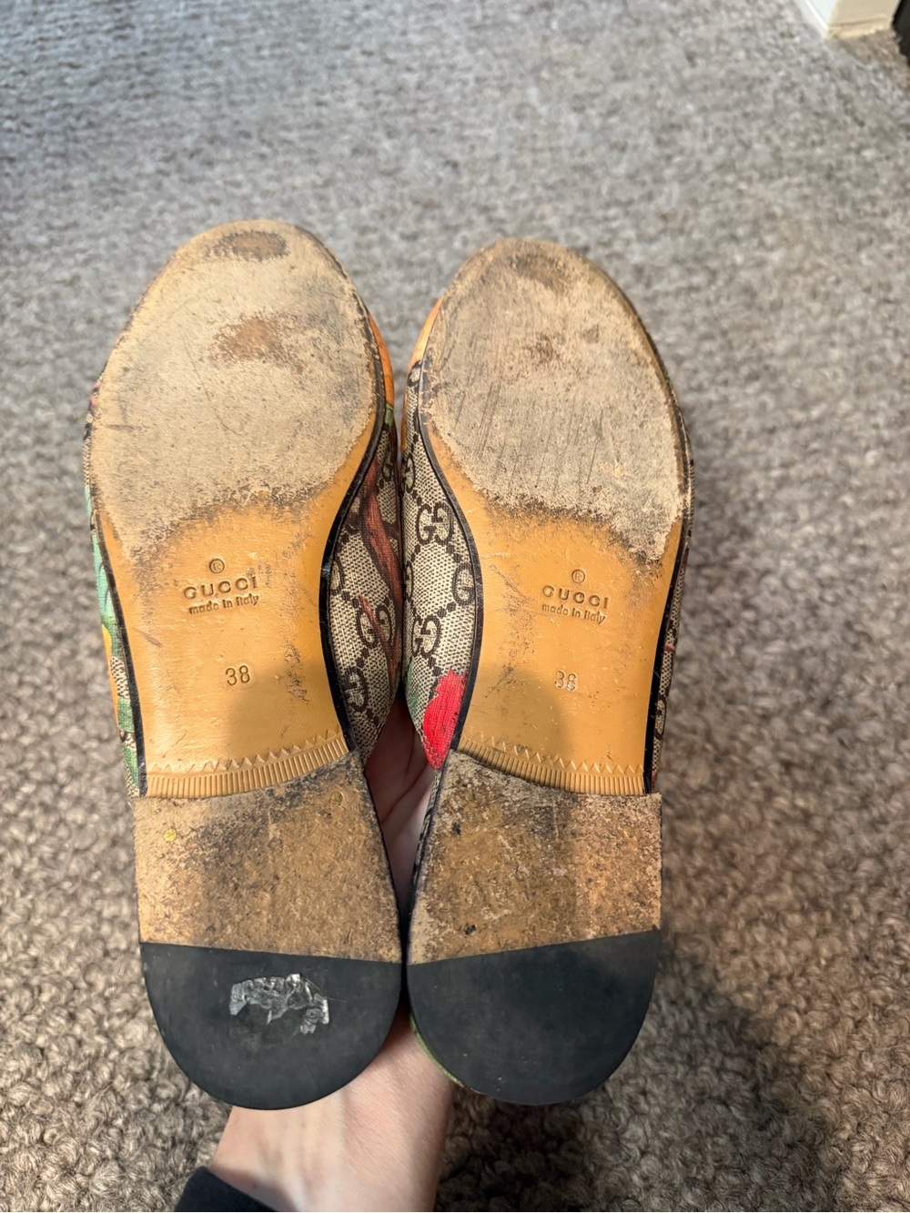 Gucci Floral GG Horsebit Mules - Beige, Red, Green, Blue - Picture 4 of 4